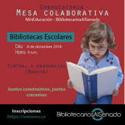 Invitación a participar en la mesa de trabajo sobre bibliotecas escolares