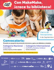 Invitación Convocatoria: Con MakeMake, ¡Crece tu biblioteca!